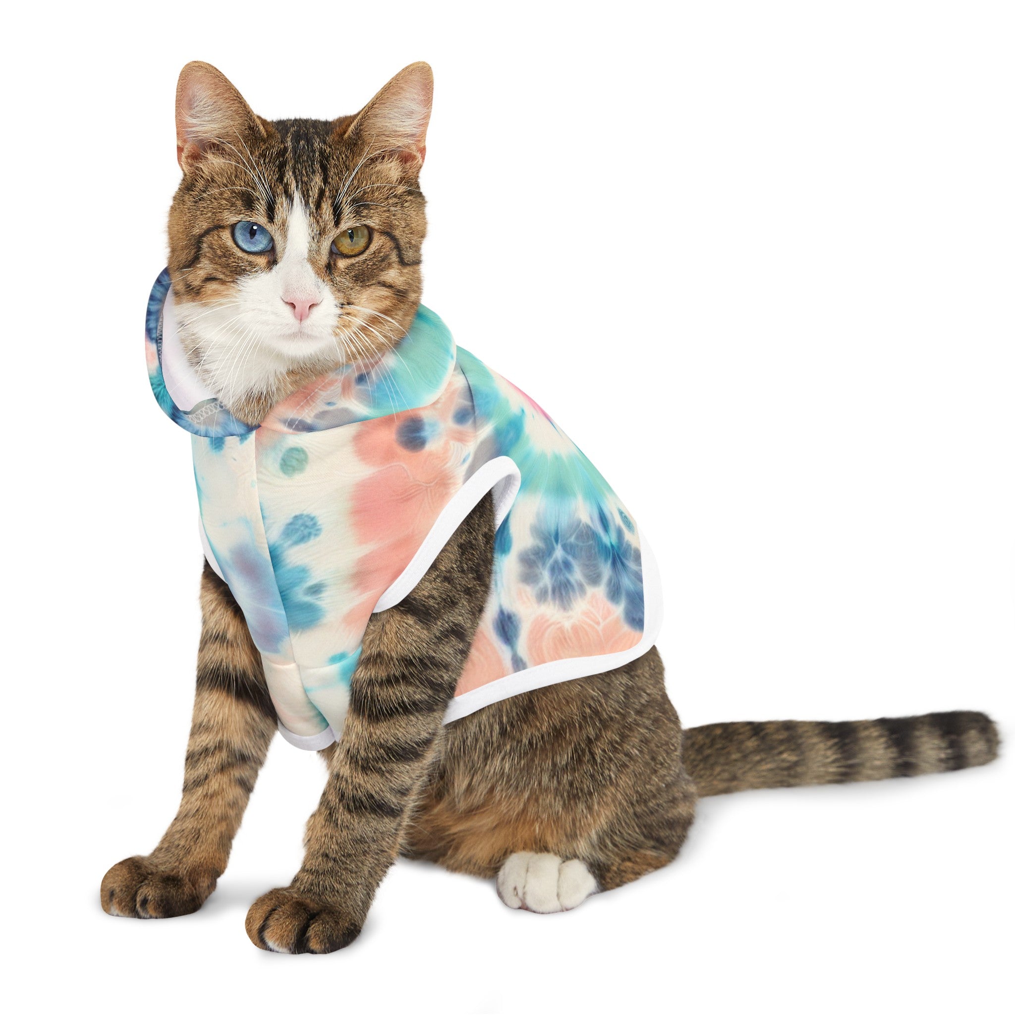 Pastel Tie-Dye Swirl Pet Hoodie